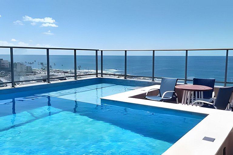 CA417 New Studio Vista Mar & Piscina no Rooftop