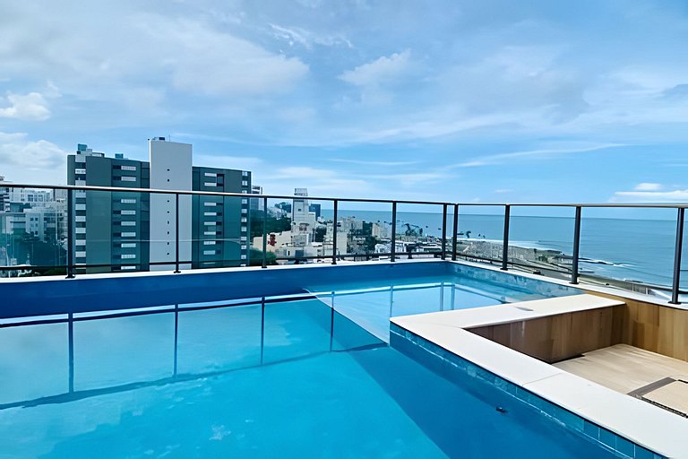 CA417 New Studio Vista Mar & Piscina no Rooftop