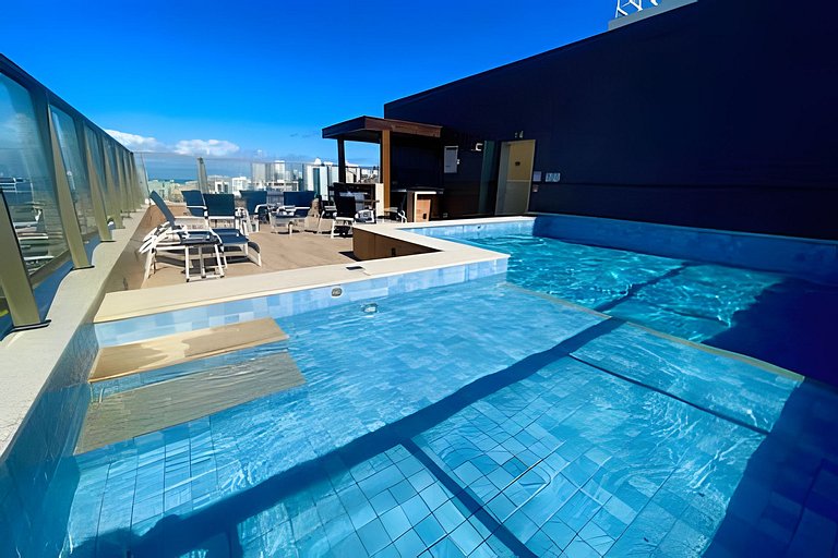 CA208 Studio com piscina no rooftop