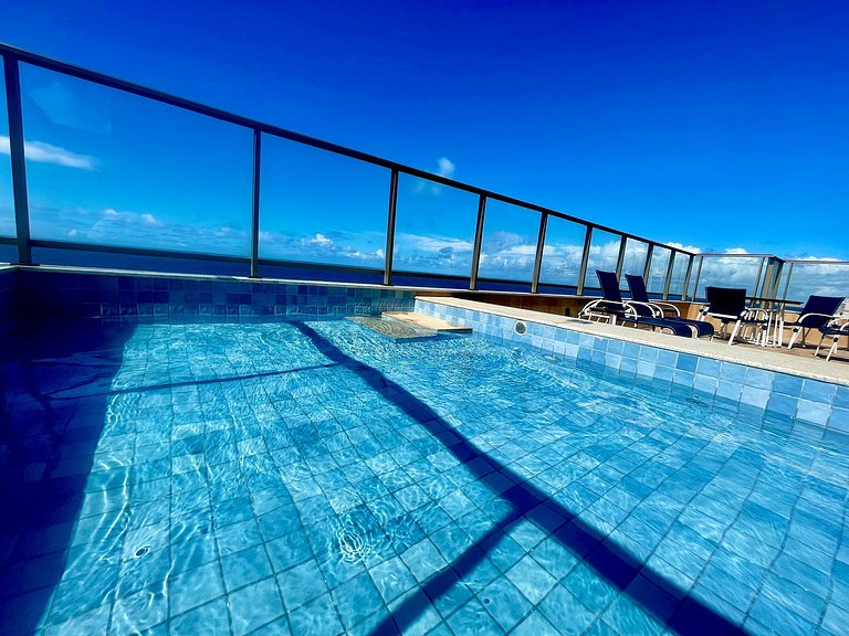 CA211 Studio Aconchego Vista Mar & Piscina Rooftop