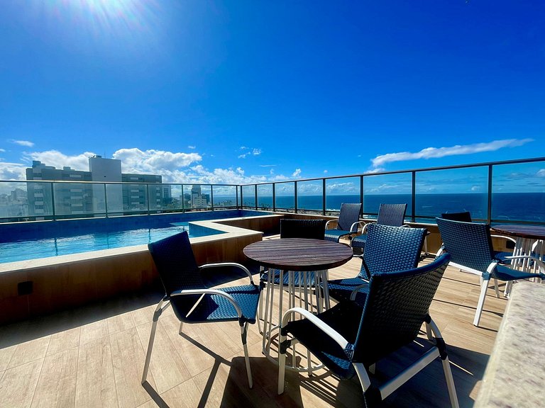 CA211 Studio Aconchego Vista Mar & Piscina Rooftop